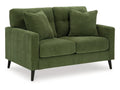 Bixler Tufted Two-Seater Loveseat in Olive Performance Fabric in Calgary in a white background 