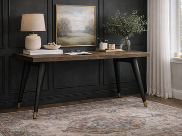 The Bohemia Desk features a clean, mid-century modern-inspired silhouette.