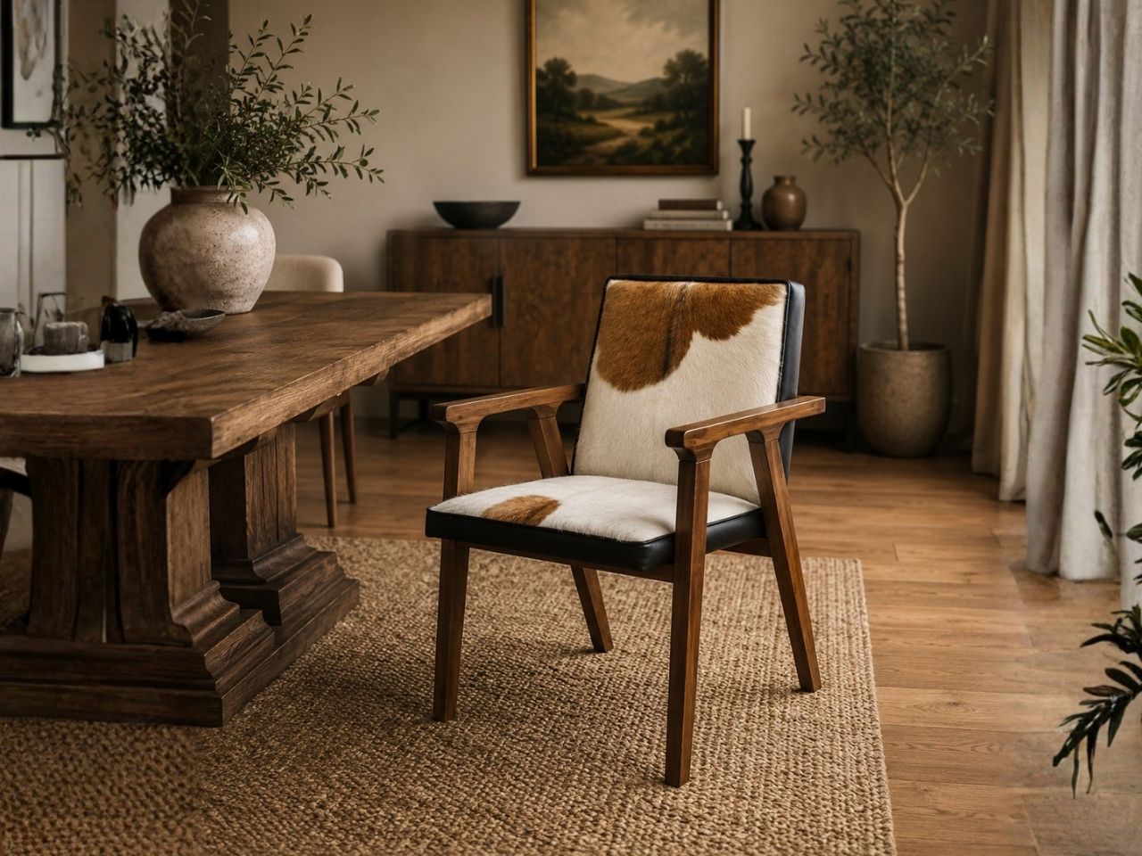 Brazil Dining Arm Chair in a dining room setting. 