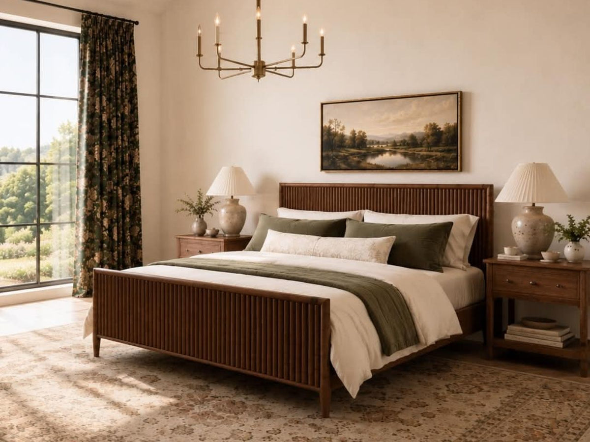 Britanica Solid Wood Bed in a bedroom place. 