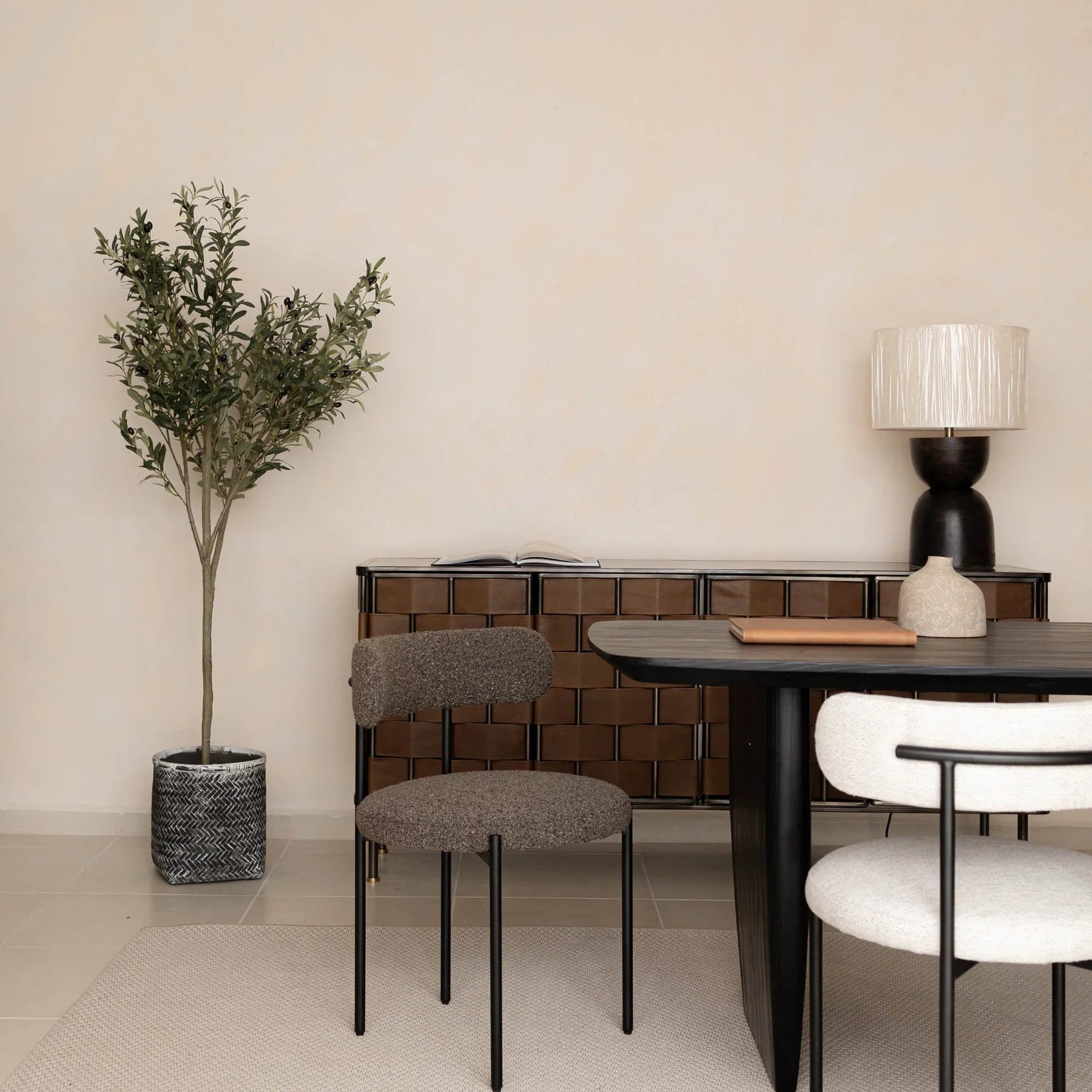 CLEO DINING CHAIR - MACADAMIA TRAVERTINE - Calgary Furniture Store