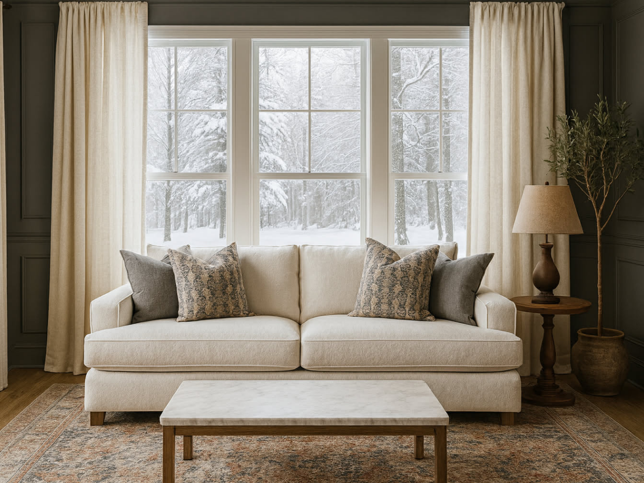 Camio Sofa with a coffee table