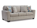 Cashton Chunky Plush Ice Sofa with Textured Upholstery and Pillows in Calgary in a white background