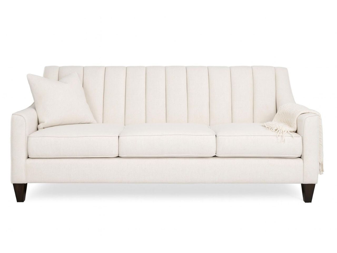 Custom Chanel sofa with a pillow on a white background