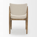 Cline Cream Fabric Upholstered and Light Brown Wood Dining Chair - Calgary Furniture Store