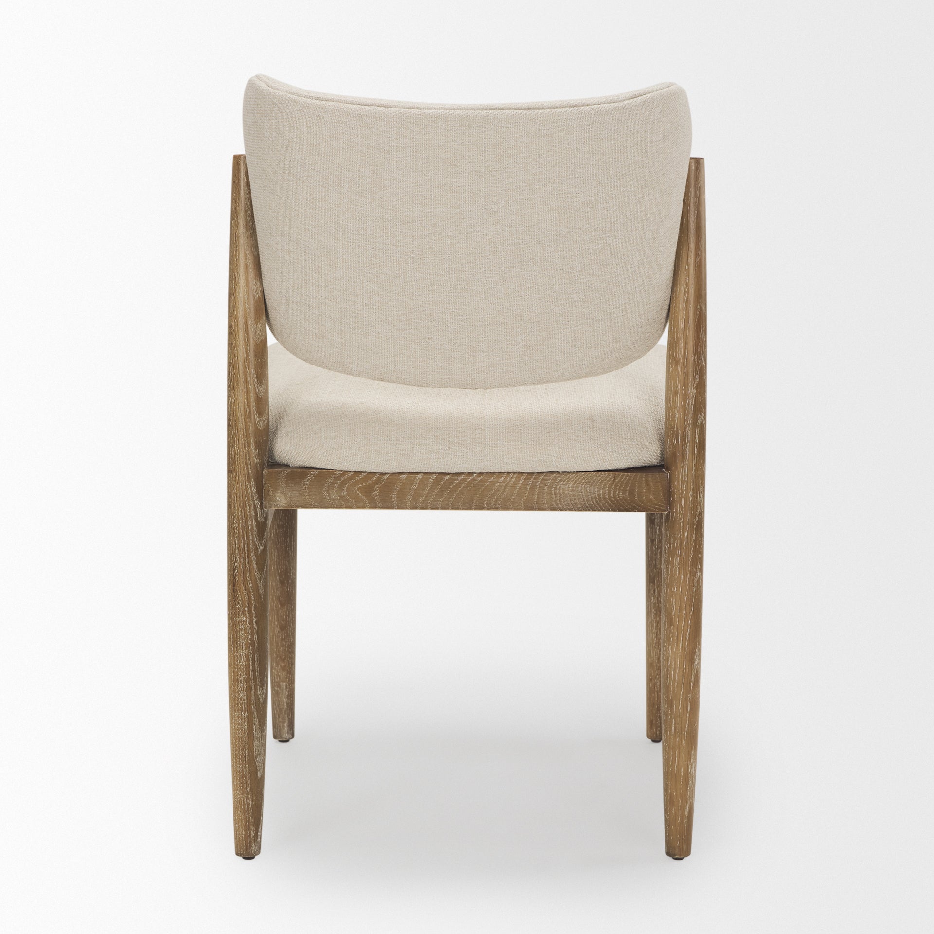 Cline Cream Fabric Upholstered and Light Brown Wood Dining Chair - Calgary Furniture Store