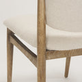 Cline Cream Fabric Upholstered and Light Brown Wood Dining Chair - Calgary Furniture Store