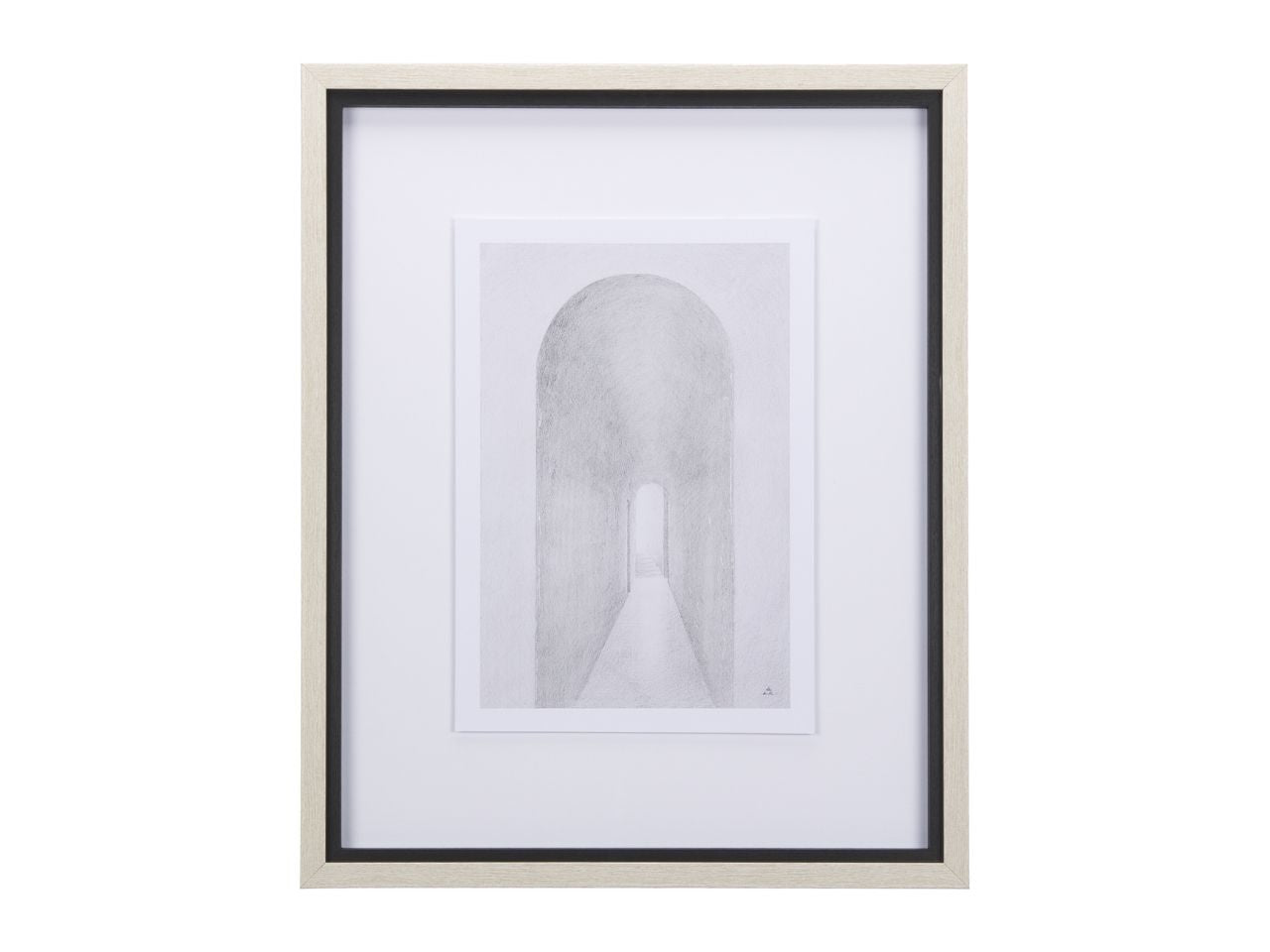 Corridor II Hand Embellished Textured Framed Art Print in Calgary in a white background