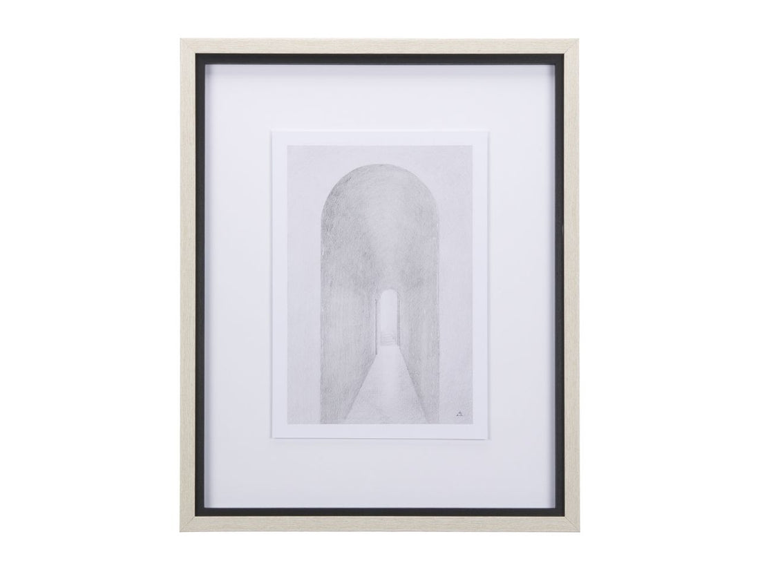 Corridor II Hand Embellished Textured Framed Art Print in Calgary in a white background