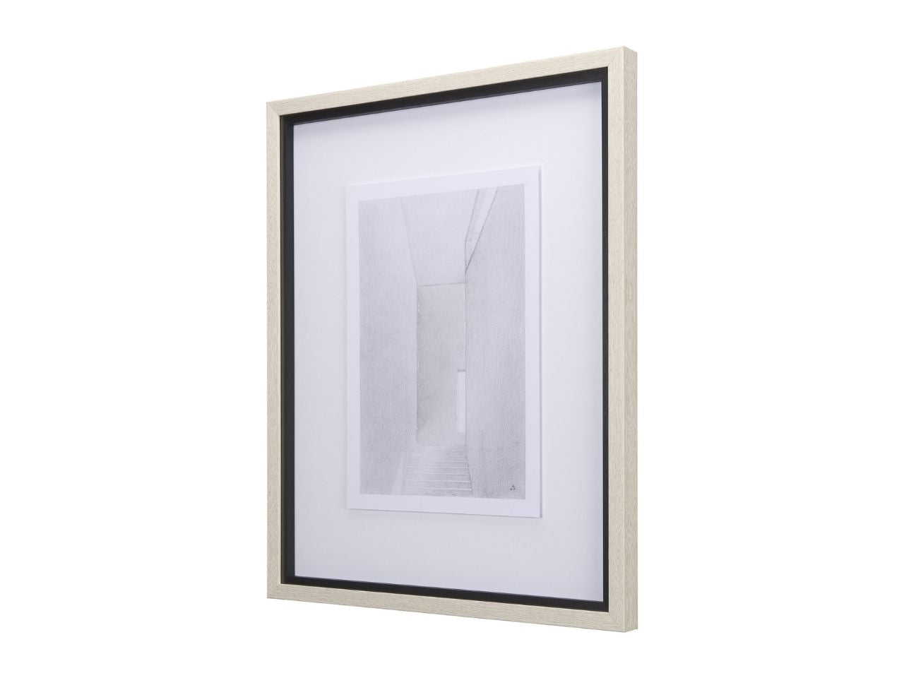 Corridor I Hand Embellished Textured Framed Art Print in Calgary in a white background