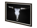 Cow Skull Hand-Embellished Textured Framed Art Print Matted Under Glass in Calgary in a white background