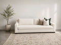Light fabric sofa with a timeless look and comfortable seating.