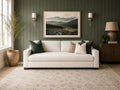 Elegant custom sofa with clean lines and a soft, contemporary design.