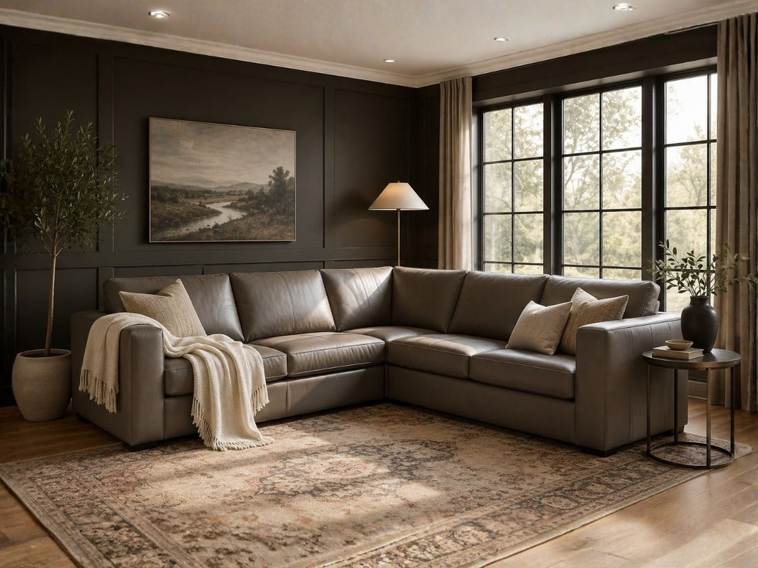 🇨🇦 Custom Brown Leather Sectional Recliner in Calgary 