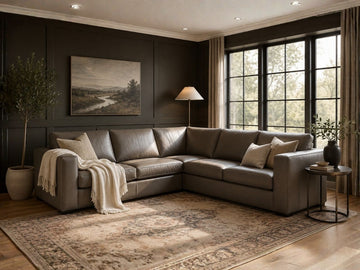 🇨🇦 Custom Brown Leather Sectional Recliner in Calgary 