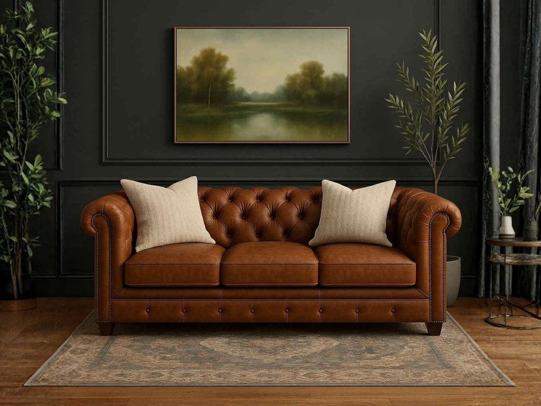 Custom Leather Sofa in Calgary