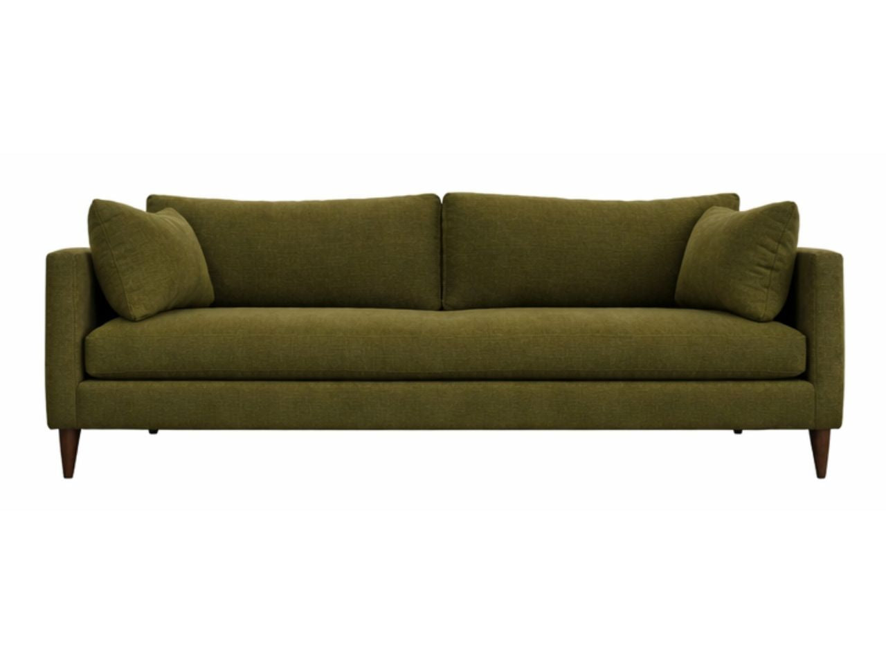 Green custom sofa on a white background