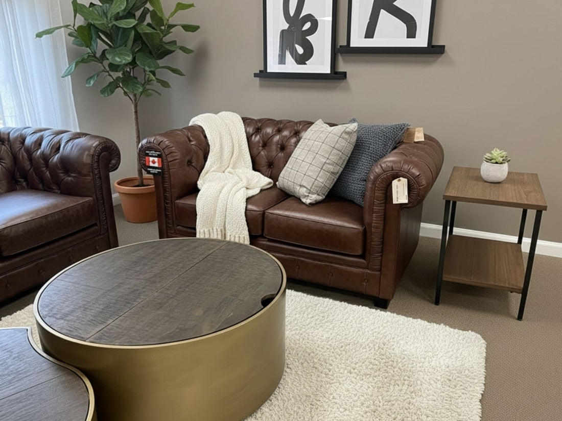 🇨🇦 Custom Leather Loveseat | Calgary Furniture Store
