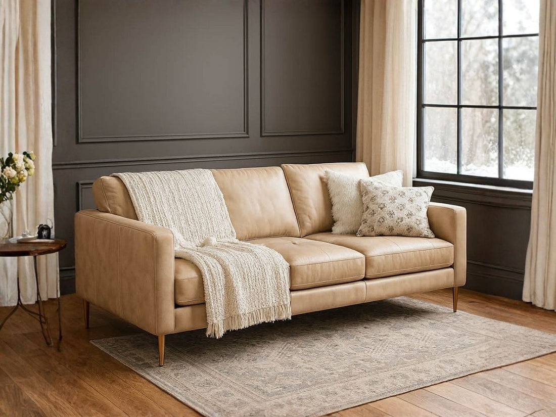 🇨🇦 3795 Vista Leather Sofa - Calgary Furniture Store