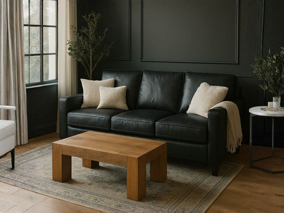 🇨🇦 Custom Top Grain Leather Sofa | Calgary Furniture Store