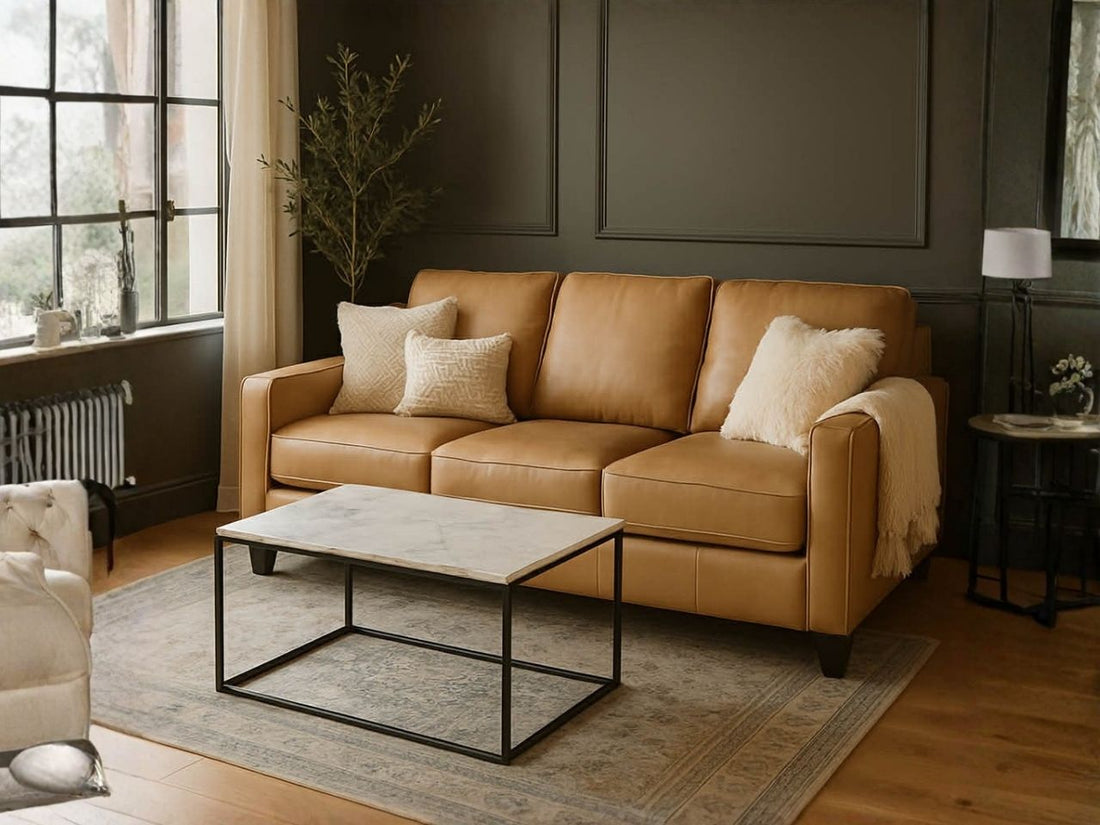 🇨🇦 Custom Top Grain Leather Sofa | Calgary Furniture Store