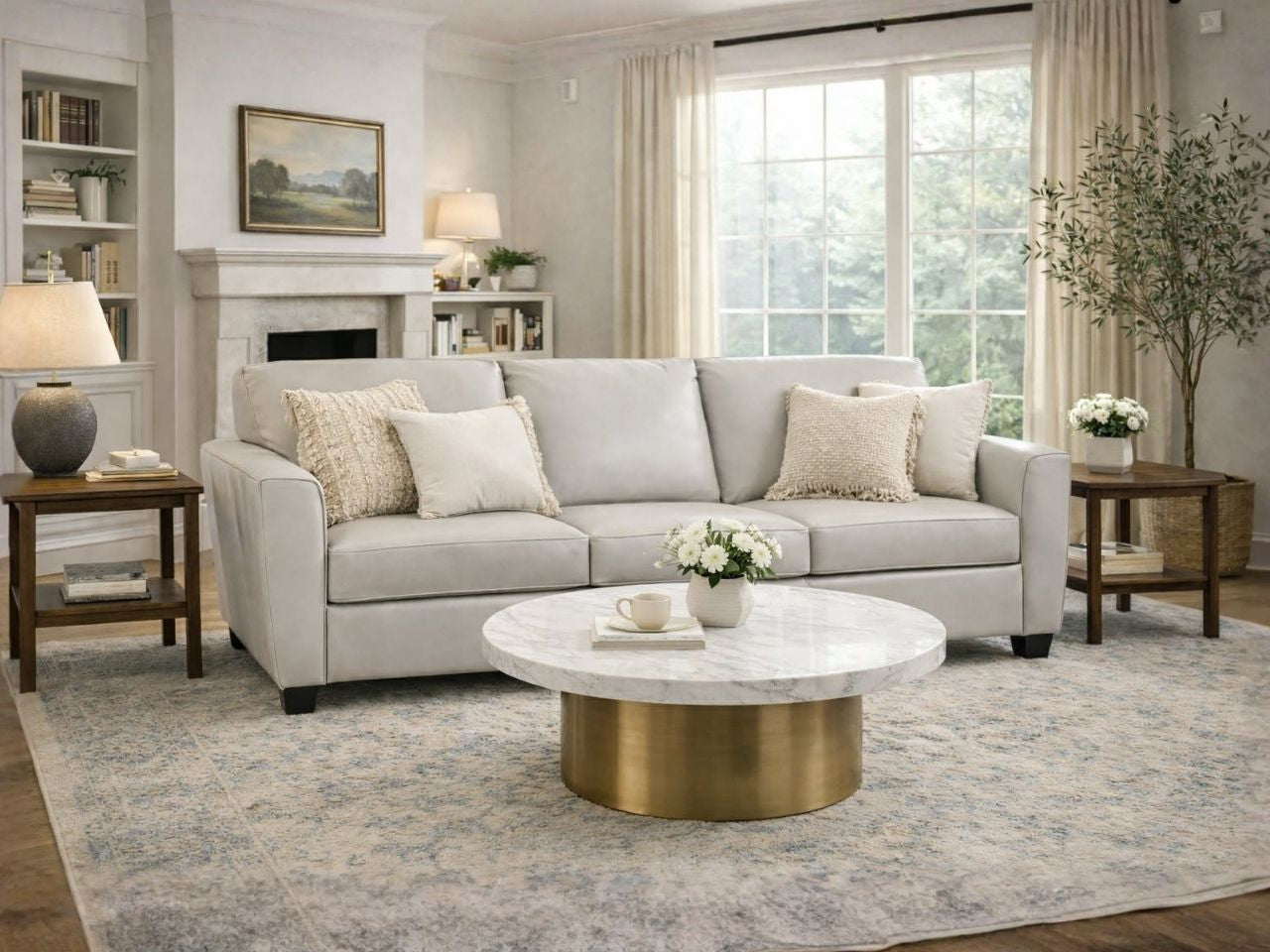 🇨🇦 Custom Top Grain Leather Sofa | Calgary Furniture Store