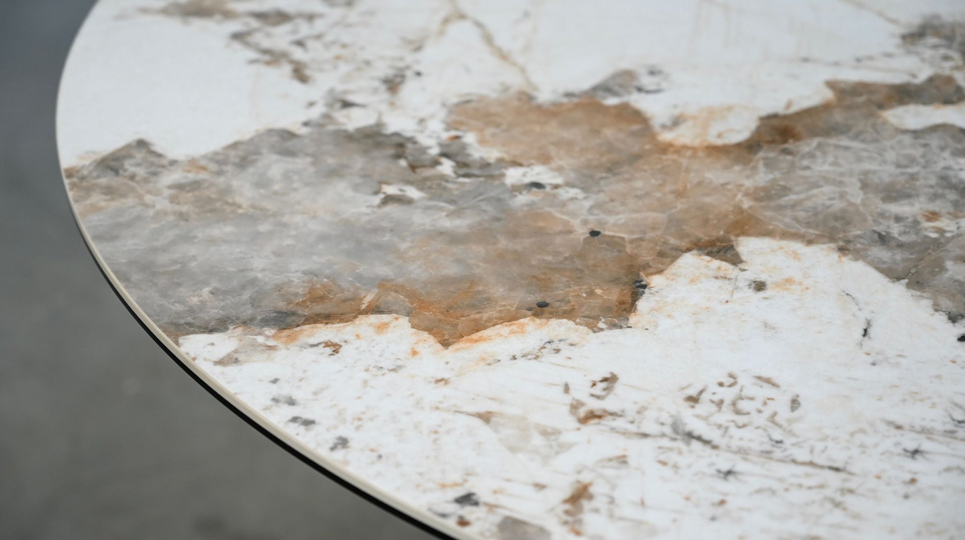 FORMA Dining Table with Magellano Ceramic Top and Bronze Base