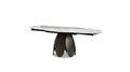 FORMA Dining Table with Magellano Ceramic Top and Bronze Base