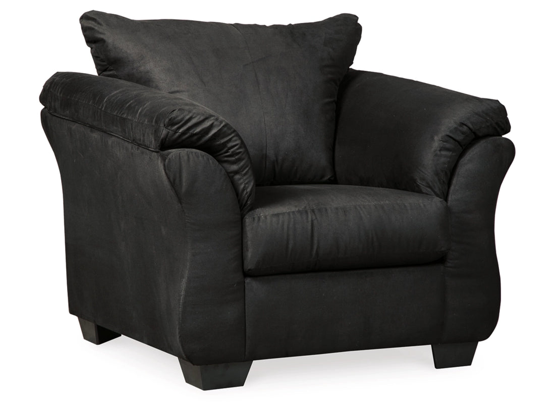 Darcy Contemporary Black Accent Chair in Calgary in a white background 
