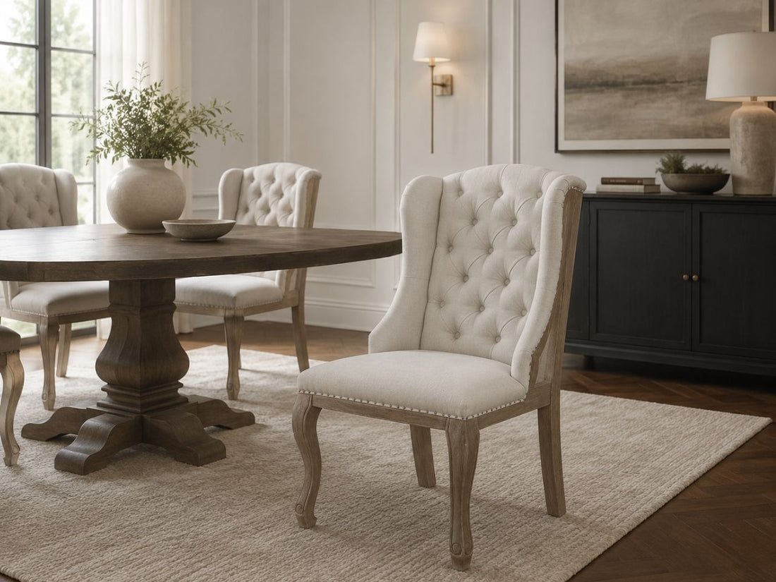 Deconstructed Dining Chair in Calgary in a dining room setting. 