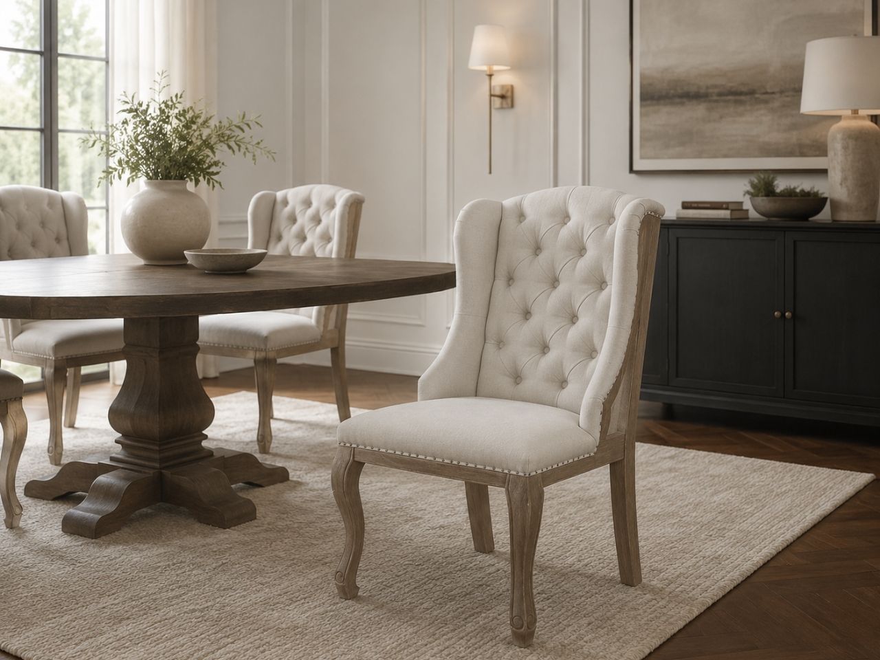 Deconstructed Dining Chair in Calgary in a dining room setting. 