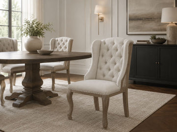 Deconstructed Dining Chair in Calgary in a dining room setting. 