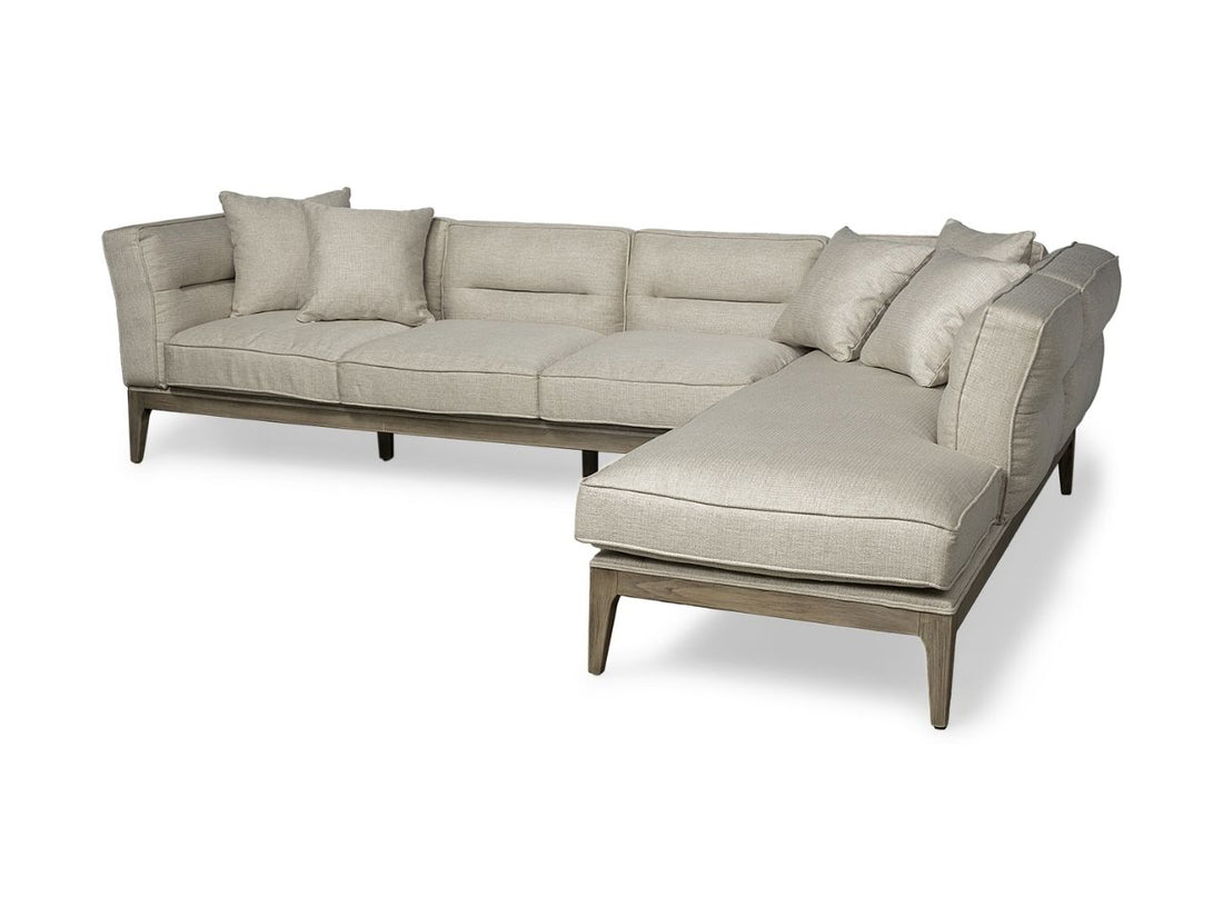 Denali III Beige Upholstered Wooden Frame Sectional in Calgary in a white background