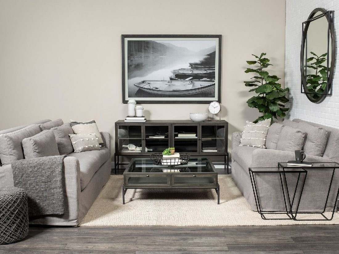 Denly Flint Gray Loveseat | Calgary Furniture Store