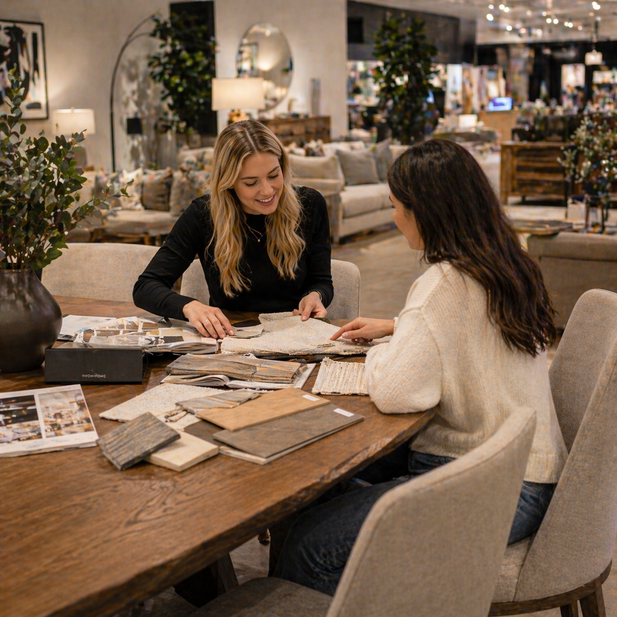 Choosing fabrics with a designer