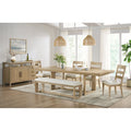 Pacific Grove Trestle Dining Table Sand Dune Finish Extension Leaf