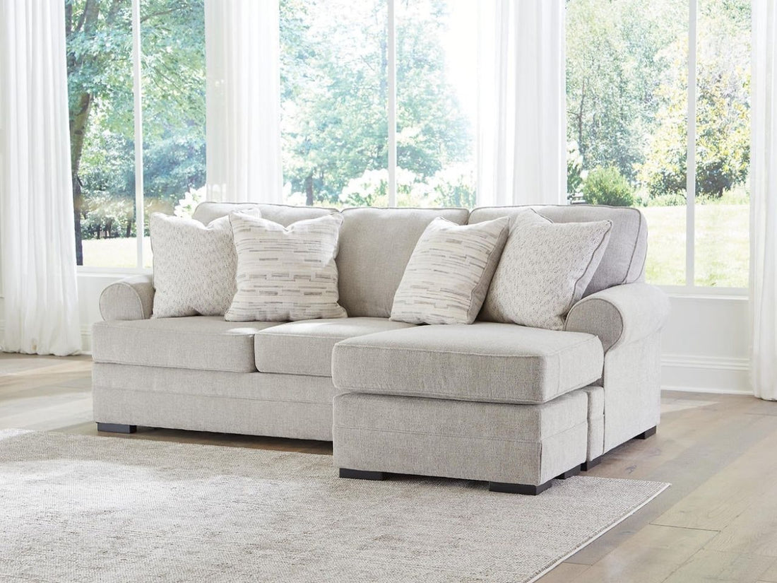 Eastonbridge Sectional Sofa Chaise with Reversible Cushions in Shadow in Calgary in a white background