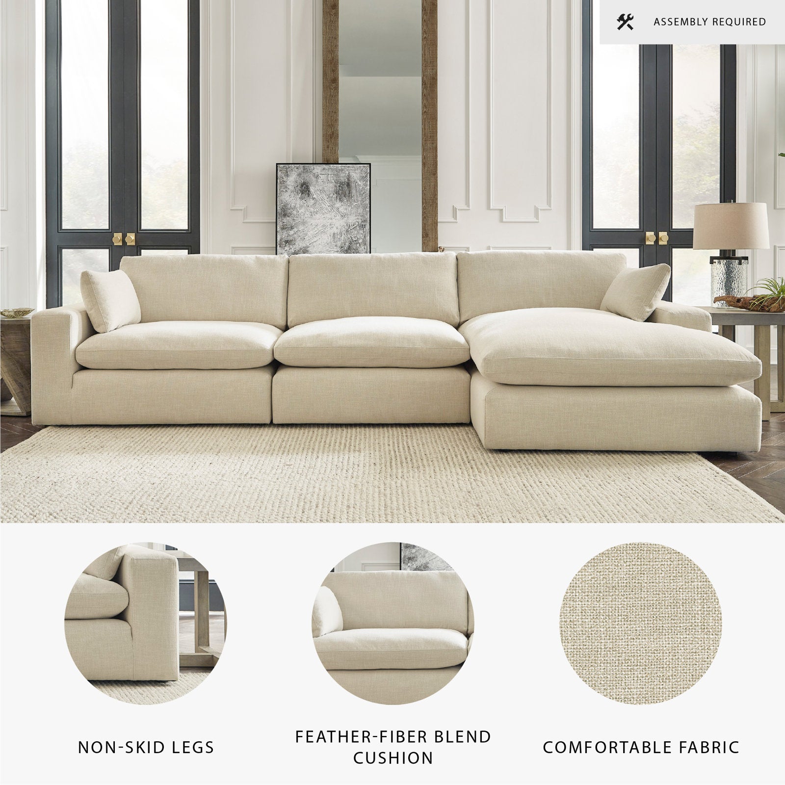 Elyza 3-Piece Modular Sectional - Calgary Furniture Store