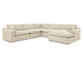 Beige Elyza 5-Piece Modular Sectional on a white background
