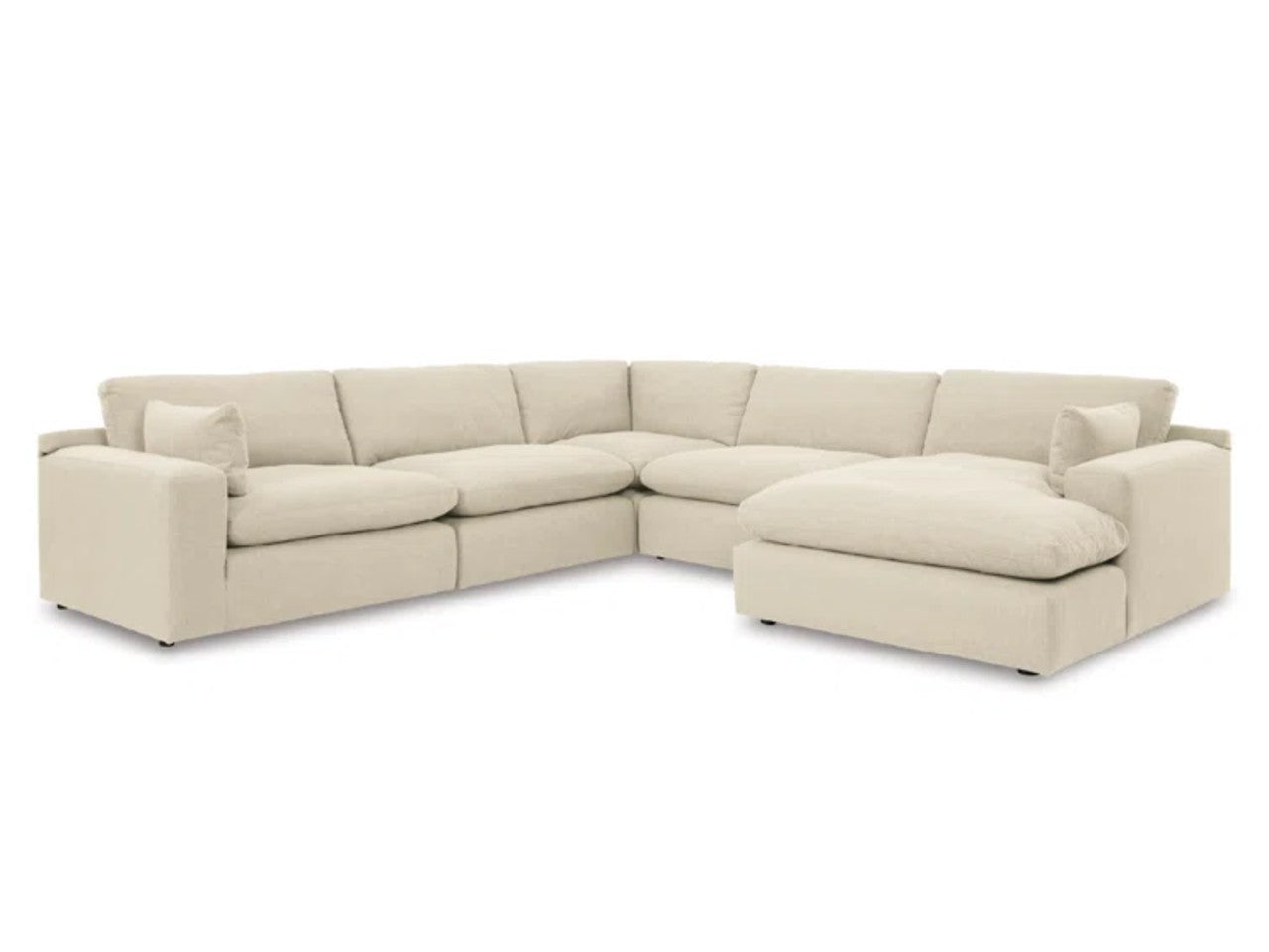 Beige Elyza 5-Piece Modular Sectional on a white background