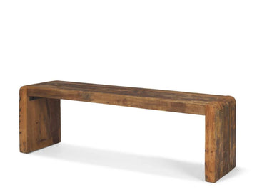 Estelle Rustic Brown Reclaimed Wood Bench - Calgary Furniture Store