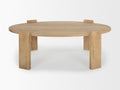 Evelyn Solid Mango Wood Oblong Coffee Table Light Brown Finish in Calgary in a white background