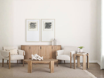 Evelyn Solid Mango Wood Oblong Coffee Table Light Brown Finish in Calgary