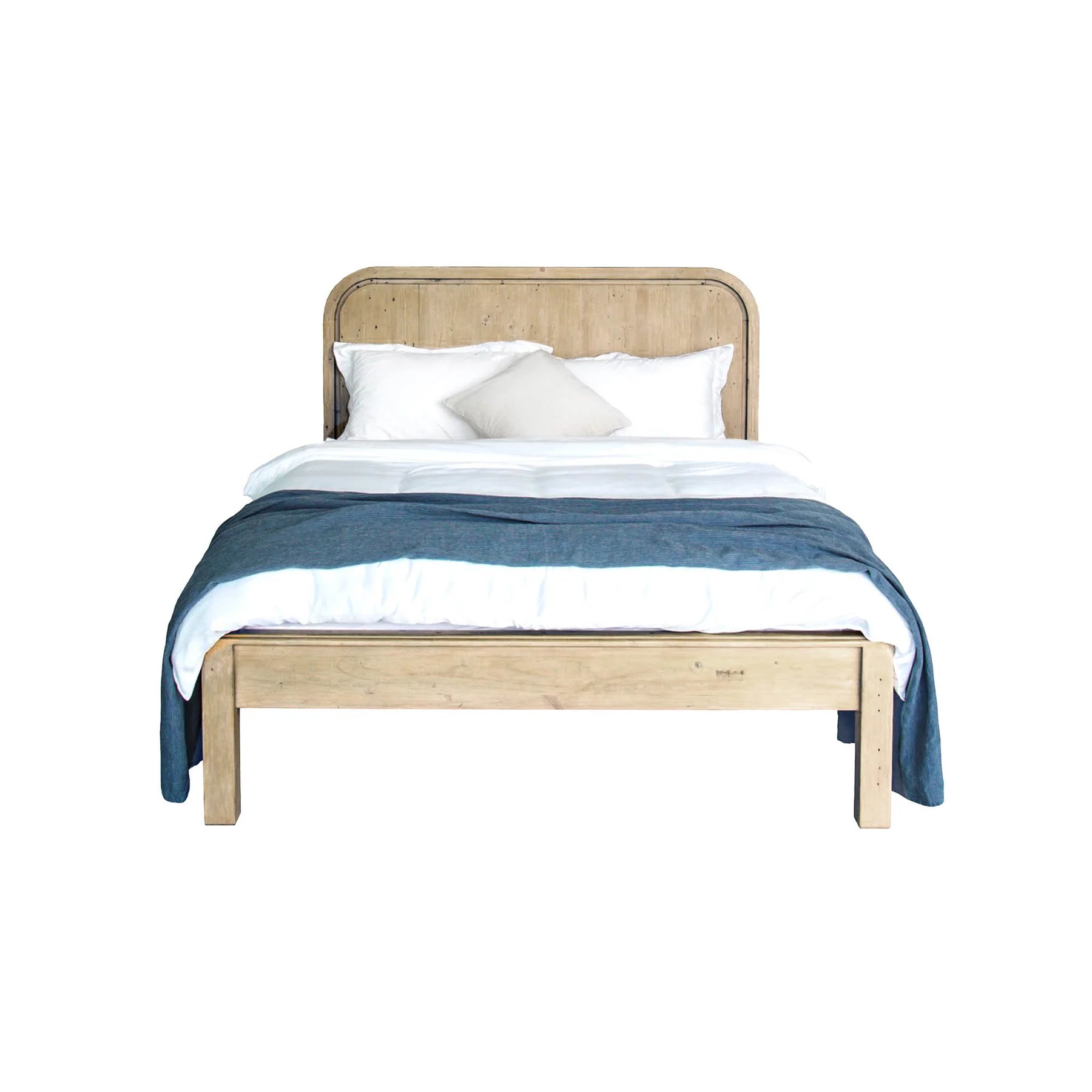 OPERA QUEEN LOW FOOTBOARD BED - SCRUBBED TEAK - Calgary Furniture Store