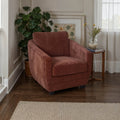 Deep Rust Baltimo Club Chair Upholstered Velvet Mid-Century Accent
