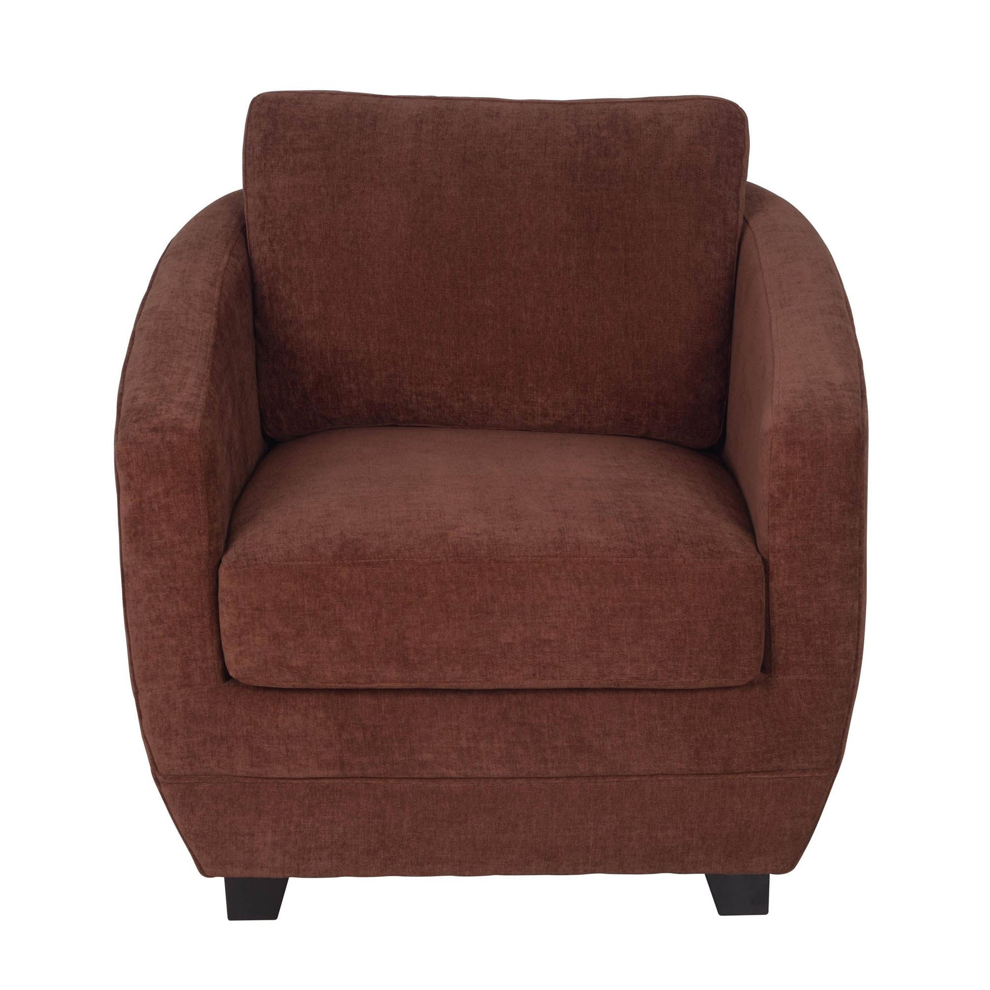 Deep Rust Baltimo Club Chair Upholstered Velvet Mid-Century Accent