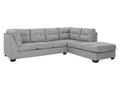 Falkirk Velvet-Touch 2-Piece L-Shaped Sectional Sofa with Chaise, Tailored in Calgary in a white background