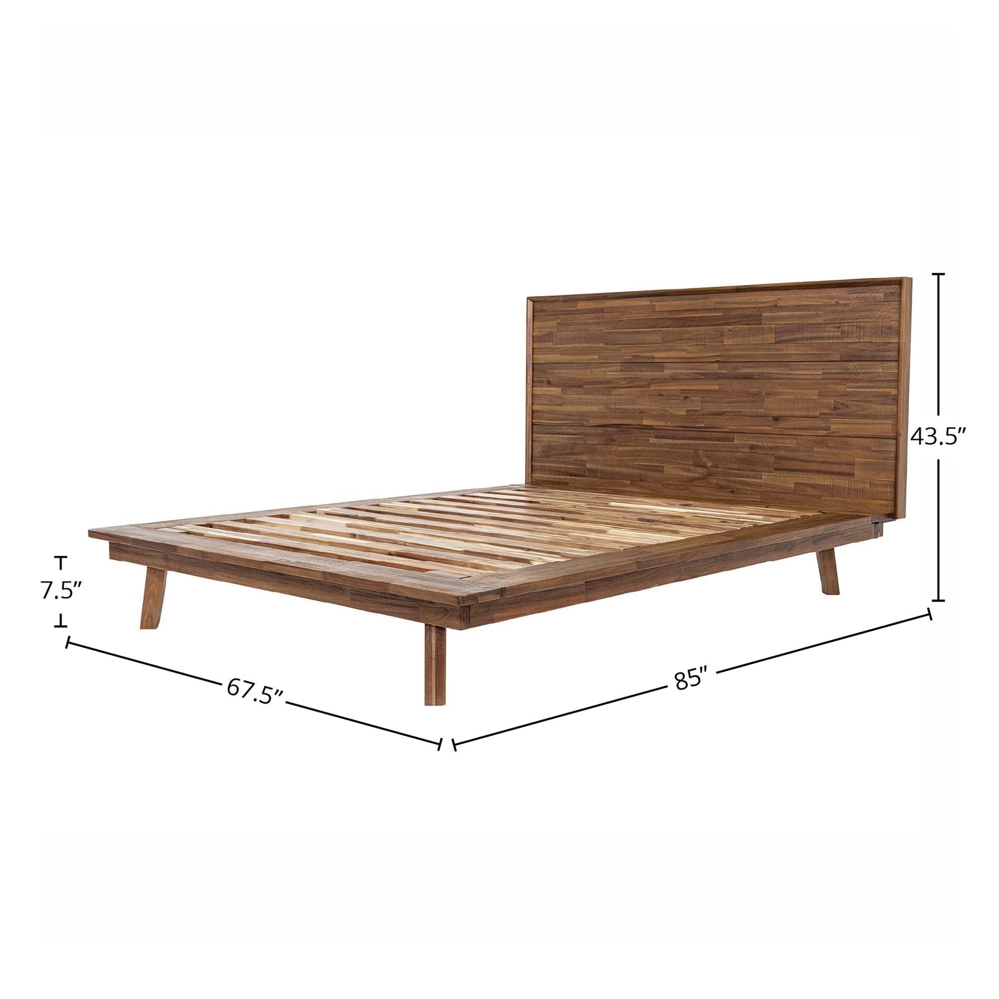 Gia Bed - Warm Pecan Solid Wood - Calgary Furniture Store