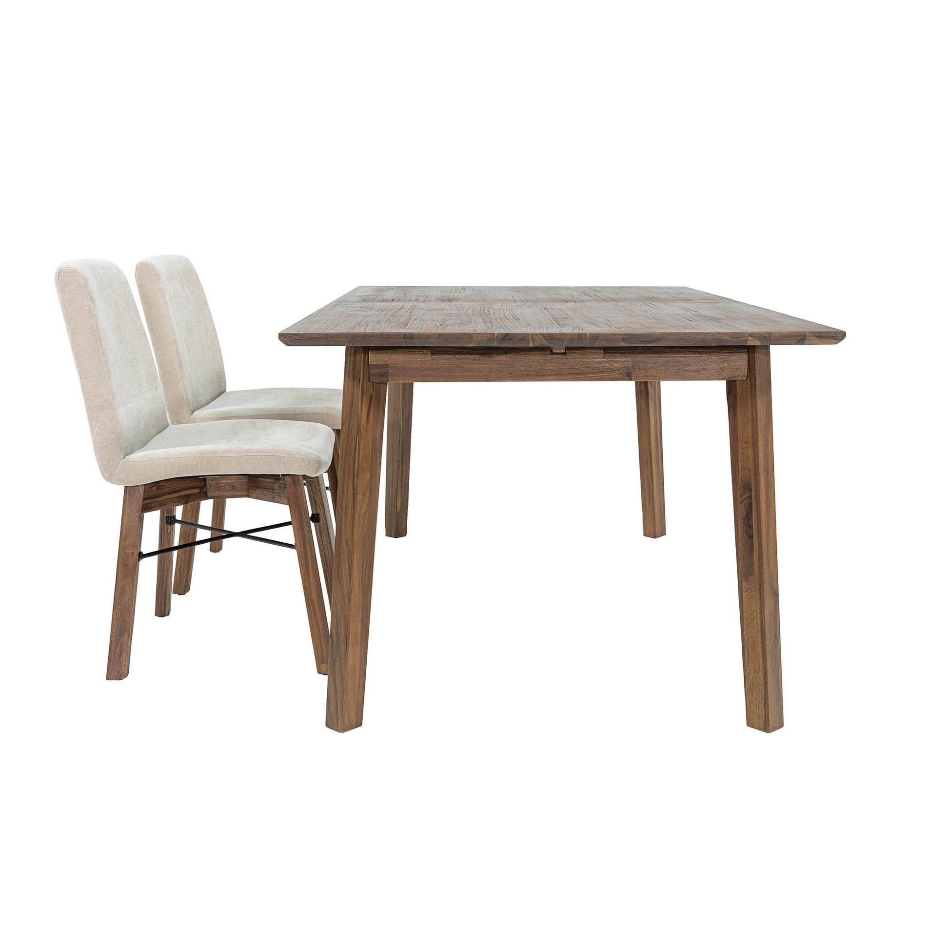 Gia Warm Pecan Extension Dining Table 71/102 Inch Solid Wood
