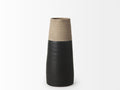 Two-toned black and beige vase in Calgary  on a white background